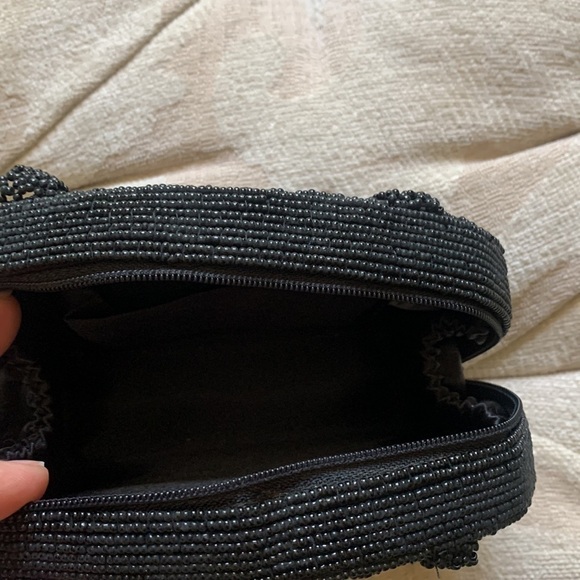 Vintage beaded evening bag. Black - Picture 3 of 6